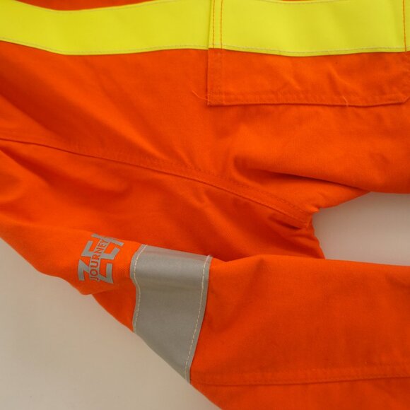 AGO Flame Resistant Endura Ultra Soft Orange Canvas Reflective Button Up Jacket - Picture 11 of 15